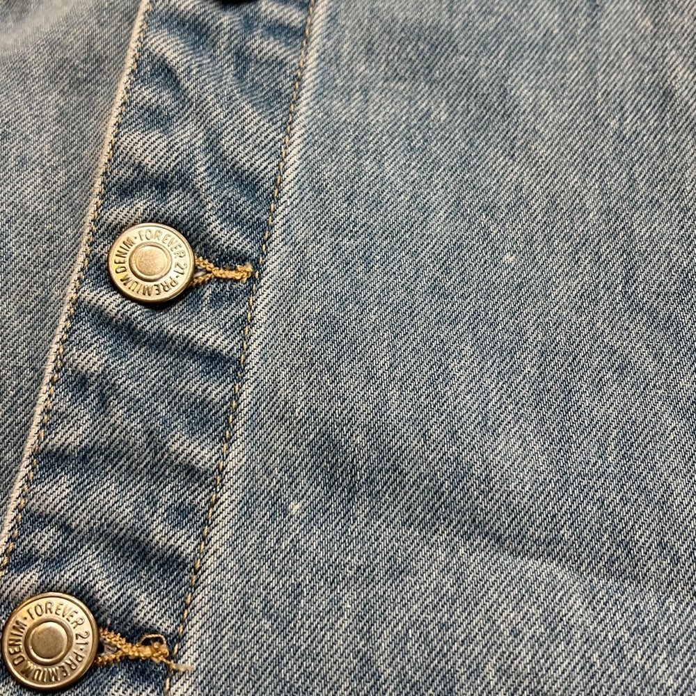 Forever 21 Denim Overall Dress Button Front Racerback Mini Small - Picture 10 of 10